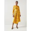 Lk Bennett Womens Mul-yellow Henrietta Floral-print Woven Midi Dress In Yellow