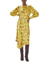 Lk Bennett Womens Mul-yellow Henrietta Floral-print Woven Midi Dress In Yellow