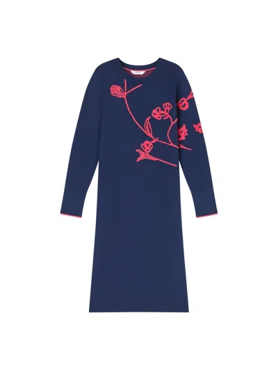 Lk Bennett Henry Navy Knit Dress In Blue