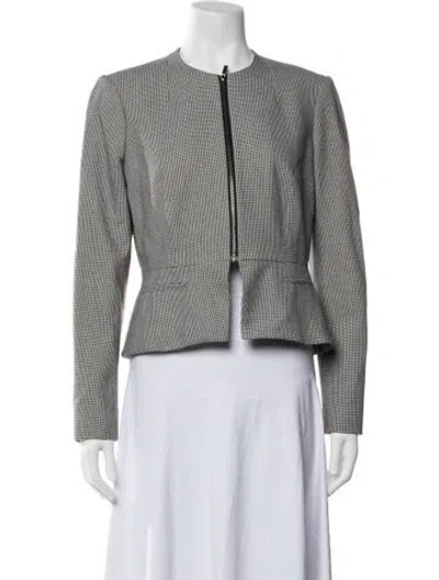 Pre-owned Lk Bennett Houndstooth Print Evening Jacket In Black/white
