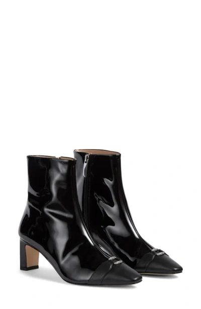 Lk Bennett Hylda Crystal Buckle Bootie In Black