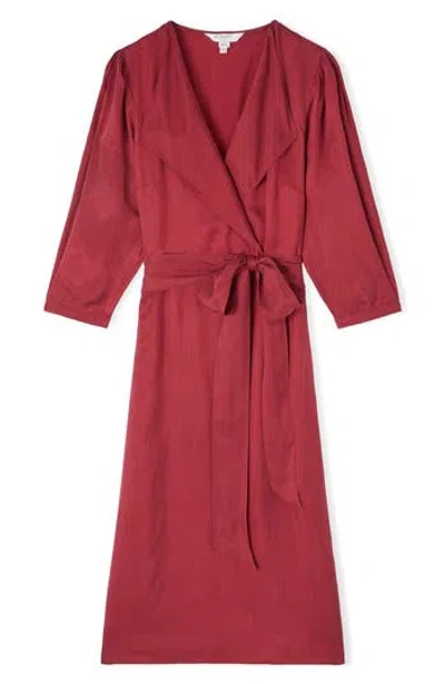 Lk Bennett Iris Long Sleeve Wrap Dress In Burgundy