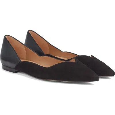 Lk Bennett Iris Pointed Toe Flat In Black