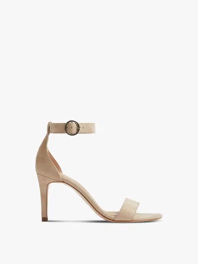 Lk Bennett Ivy Beige Suede Single Strap Sandals In Neutral