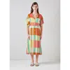 Lk Bennett Womens Mul-multi Izzy Check-print Belted Woven Midi Dress