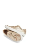 Lk Bennett Womens Gol-gold Jasper Low-top Metallic-suede Trainers In Gold