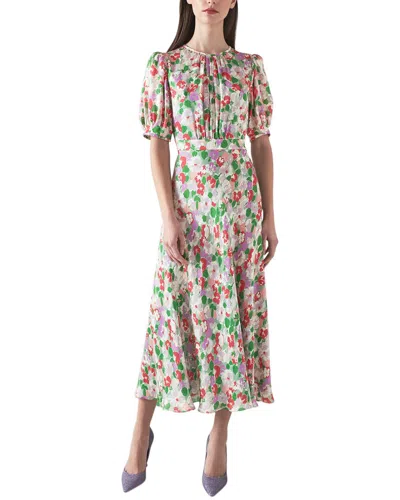 Lk Bennett Jemima Silk Dress In White