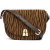 Lk Bennett Jodie Oloid Zebra Print Crossbody Bag In Black