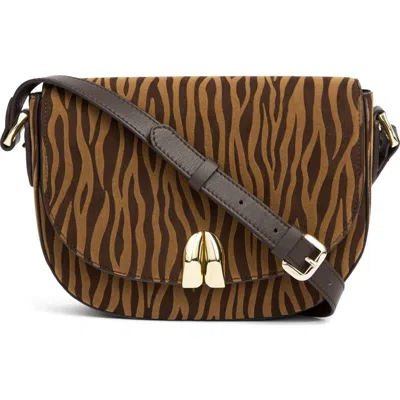 Lk Bennett Jodie Oloid Zebra Print Crossbody Bag In Black