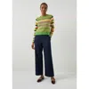 Lk Bennett Josephine Knitted Wool-blend Top In Green