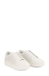 Lk Bennett Womens  Joy Laser-cut Leather Low-top Trainers In Off White