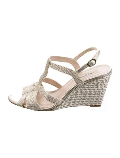 Pre-owned Lk Bennett Jute Sandals In Gold/metallic