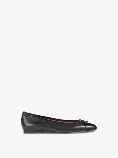 Lk Bennett Kara And Patent Toe Cap Ballerina Flats In Black