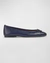 Lk Bennett Kara Cap Toe Flat In Navy
