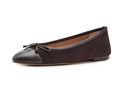 Lk Bennett Kara Toe Cap Ballerina Flats In Brown