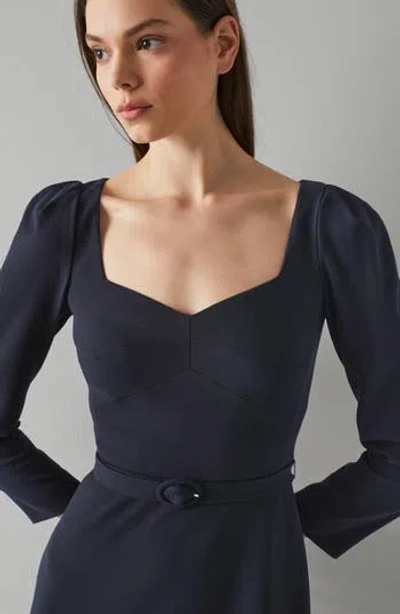 Lk Bennett Katerina Long Sleeve Crepe Dress In Blue