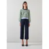 Lk Bennett Keaton Button Detail Crop Straight Leg Trousers In Blue