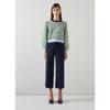 Lk Bennett Keaton Button Detail Crop Straight Leg Trousers In Multi