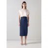 Lk Bennett Klaudia Belted Skirt In Blue