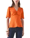 Lk Bennett L. K.bennett Gabbi Silk-blend Woven Top In Orange