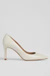 Lk Bennett Floret Pointed-toe Leather Courts In White