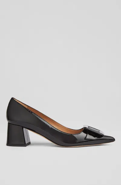 Lk Bennett Womens Bla-black Tia Buckle Patent-leather Courts