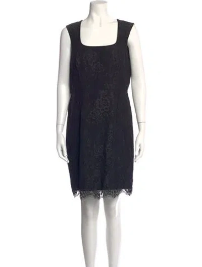 Pre-owned Lk Bennett Lace Pattern Knee-length Dress In Black