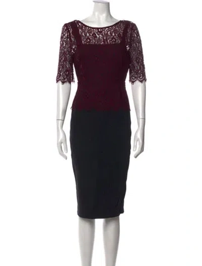Pre-owned Lk Bennett Lace Pattern Knee-length Dress In Purple