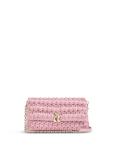 Lk Bennett Larna Crochet Oloid Clutch Bag In Pink