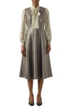 Lk Bennett Laurie Faux Leather Pinafore Dress In Olive