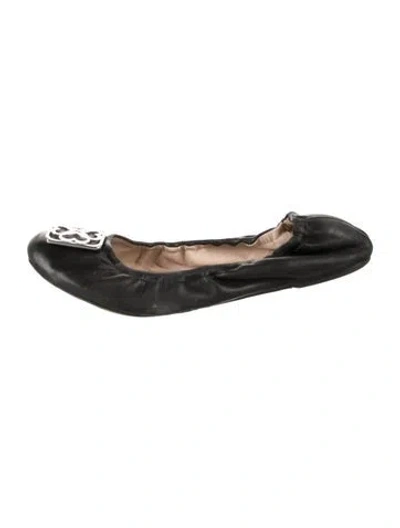 Pre-owned Lk Bennett Leather Ballet Flats In Black