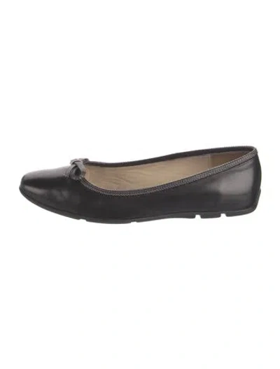 Pre-owned Lk Bennett Leather Ballet Flats In Black