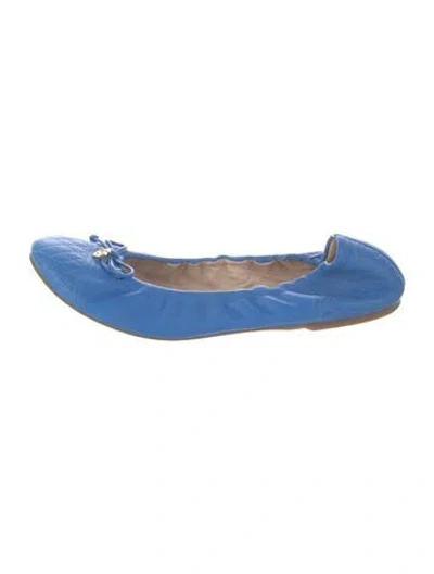 Pre-owned Lk Bennett Leather Ballet Flats In Blue