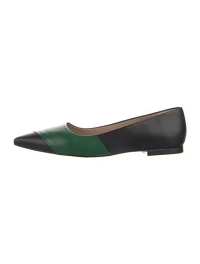 Pre-owned Lk Bennett Leather Ballet Flats In Green