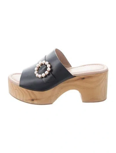 Pre-owned Lk Bennett Leather Beaded Accents Slides