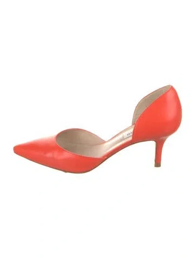 Pre-owned Lk Bennett Leather D'orsay Pumps In Orange