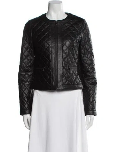 Pre-owned Lk Bennett Leather Evening Jacket W/ Tags In Black