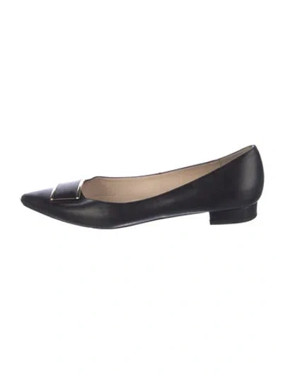 Pre-owned Lk Bennett Leather Flats In Blue