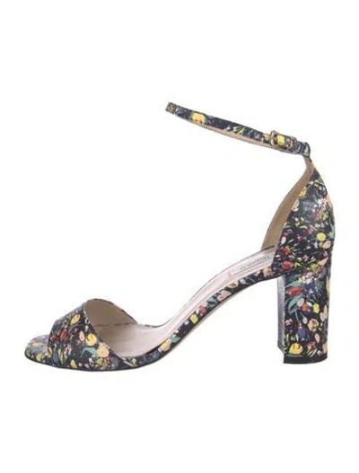Pre-owned Lk Bennett Leather Floral Print Sandals In Multi