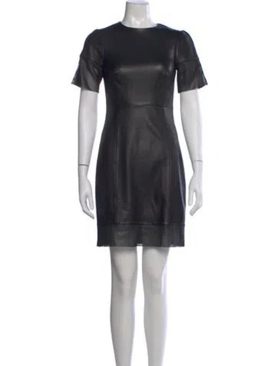 Pre-owned Lk Bennett Leather Knee-length Dress In Black