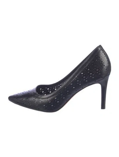 Pre-owned Lk Bennett Leather Lace Pattern Pumps In Blue