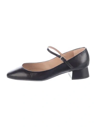 Pre-owned Lk Bennett Leather Mary Jane Flats In Black