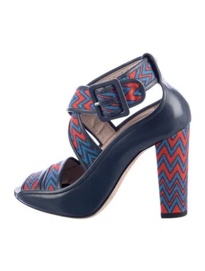 Pre-owned Lk Bennett Leather Patterned Pumps In Blue
