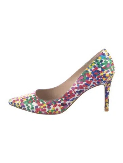 Pre-owned Lk Bennett Leather Printed Pumps In White