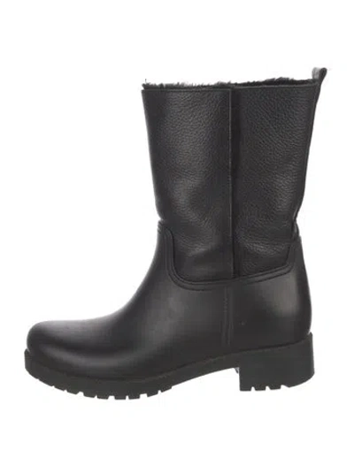 Pre-owned Lk Bennett Leather Rain Boots In Black