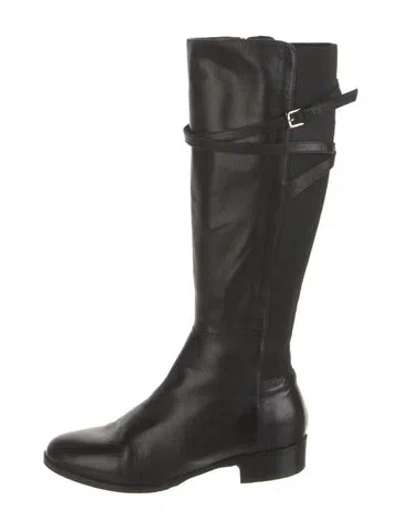 Pre-owned Lk Bennett Leather Riding Boots In Black