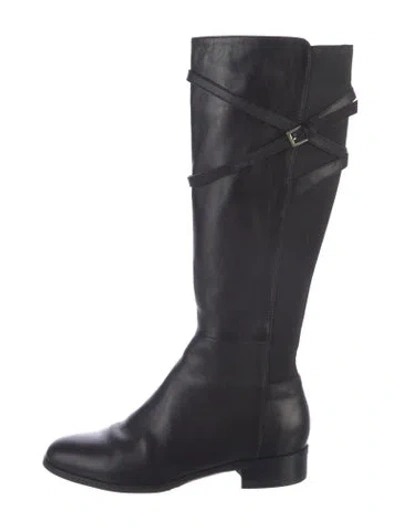 Pre-owned Lk Bennett Leather Riding Boots In Black