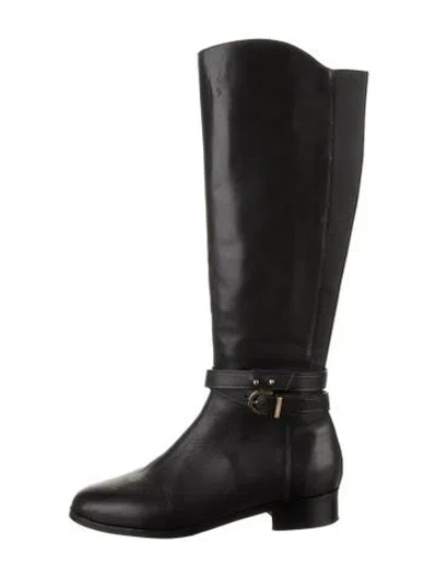 Pre-owned Lk Bennett Leather Riding Boots In Black