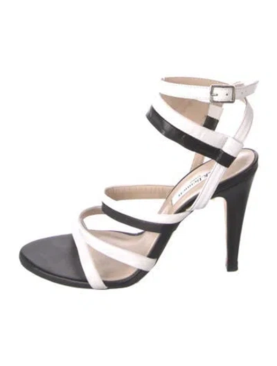 Pre-owned Lk Bennett Leather Sandals In Black/white