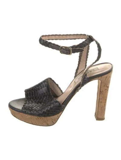 Pre-owned Lk Bennett Leather Sandals In Blue